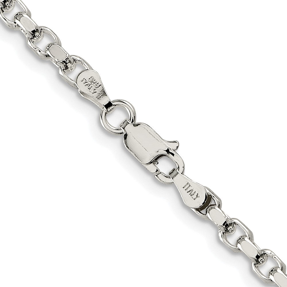 Sterling Silver Rhodium-plated 3.5mm Diamond-cut Rolo ChainQFC51R
