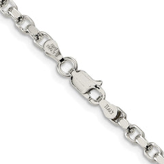 Sterling Silver Rhodium-plated 3.5mm Diamond-cut Rolo ChainQFC51R