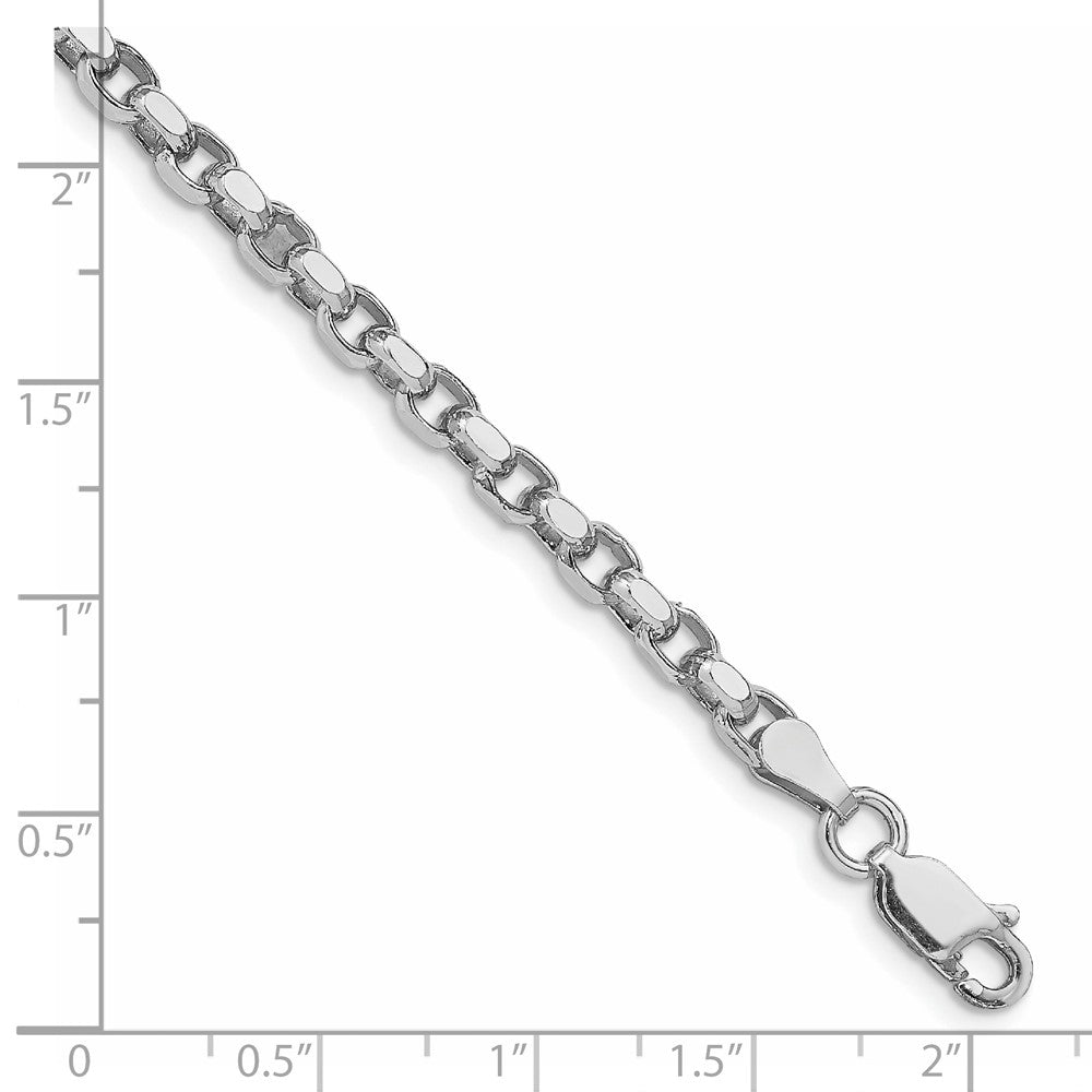 Sterling Silver Rhodium-plated 3.5mm Diamond-cut Rolo Chain QFC51R-8