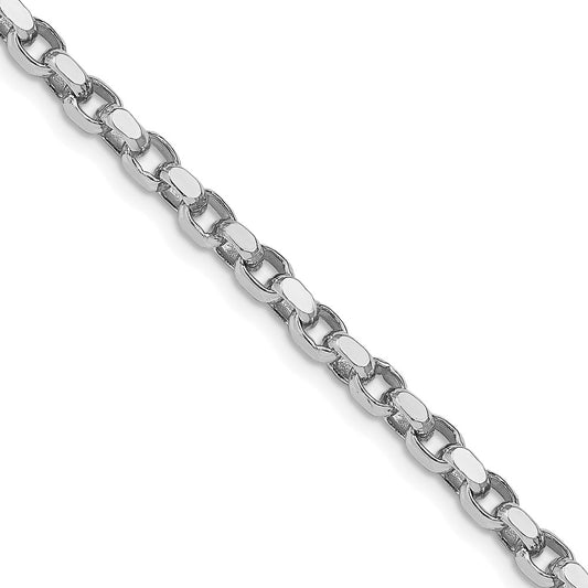 Sterling Silver Rhodium-plated 3.5mm Diamond-cut Rolo ChainQFC51R