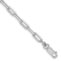 Sterling Silver Rhodium-plated 4.25mm Elongated Open Link Chain QFC54R-8