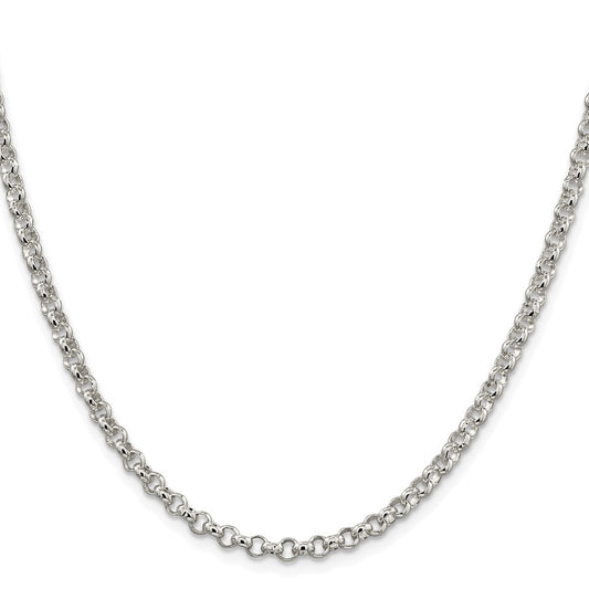 Sterling Silver Rhodium-plated 4mm Rolo ChainQFC5R