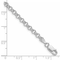 Sterling Silver Rhodium-plated 4mm Rolo Chain QFC5R-8