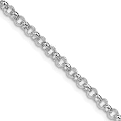 Sterling Silver Rhodium-plated 4mm Rolo ChainQFC5R