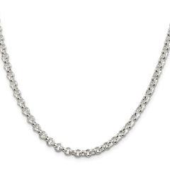Amore La Vita Sterling Silver Rhodium-plated Polished 4.75mm 8 inch Half Round Belcher with Lobster Clasp Charm Bracelet QFC76