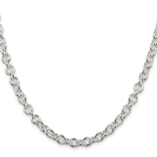 Sterling Silver Rhodium-plated 6.1mm Cable ChainQFC8R