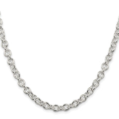 Sterling Silver Rhodium-plated 6.1mm Cable ChainQFC8R