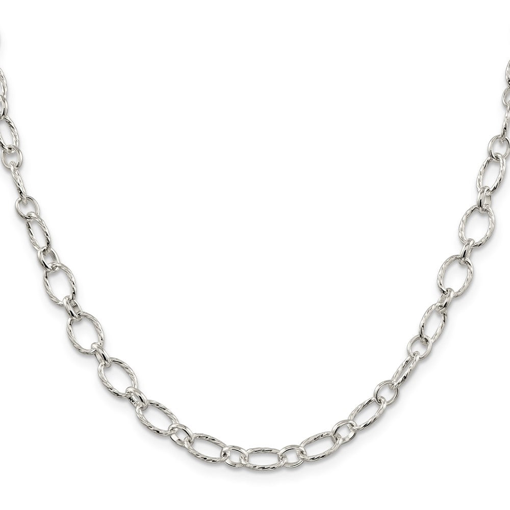 Sterling Silver 6.1mm Fancy Patterned Rolo ChainQFC92