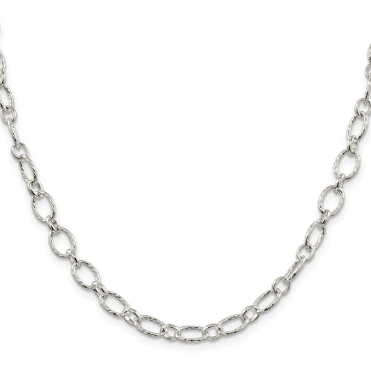 Sterling Silver 6.1mm Fancy Patterned Rolo ChainQFC92