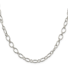 Sterling Silver 6.1mm Fancy Patterned Rolo ChainQFC92