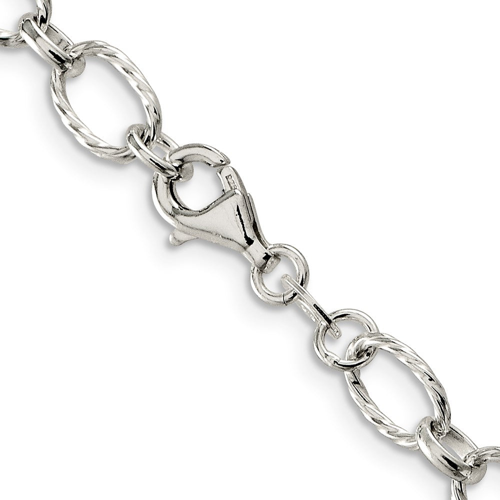 Sterling Silver 6.1mm Fancy Patterned Rolo ChainQFC92
