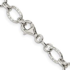 Sterling Silver 6.1mm Fancy Patterned Rolo ChainQFC92