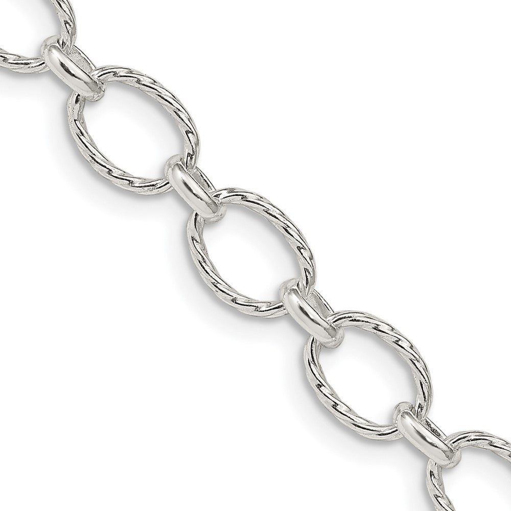 Sterling Silver 6.1mm Fancy Patterned Rolo ChainQFC92
