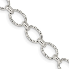 Sterling Silver 6.1mm Fancy Patterned Rolo ChainQFC92