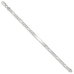 Sterling Silver Figaro Link ID Bracelet QFD150-7