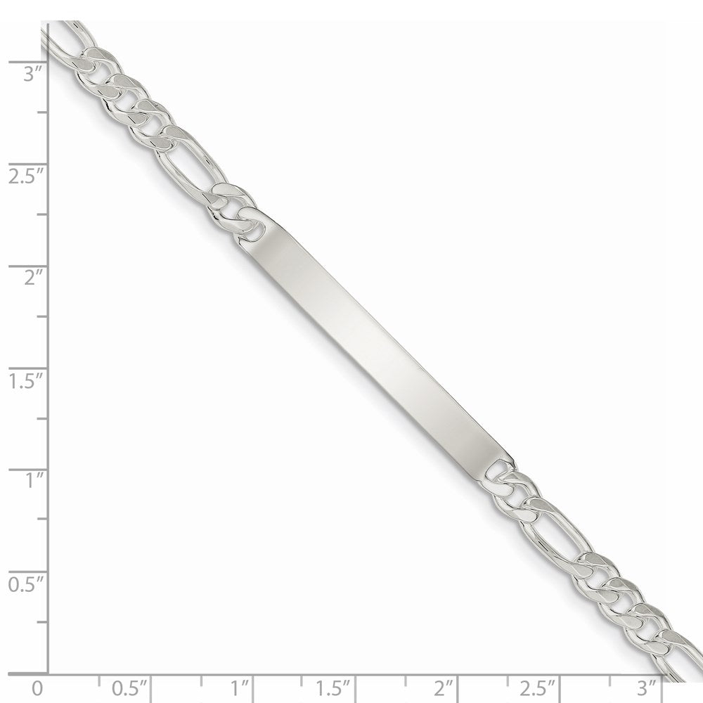 Sterling Silver Figaro Link ID Bracelet QFD150-7