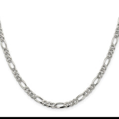 Sterling Silver 4.3mm Pav������������������ Flat Figaro ChainQFF120
