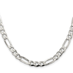 Sterling Silver 7.0mm Pav������ Flat Figaro ChainQFF180