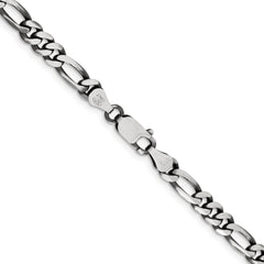 Sterling Silver Antiqued 5.5mm Figaro ChainQFG150A