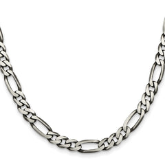 Sterling Silver Antiqued 6.5mm Figaro ChainQFG180A