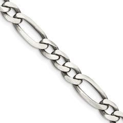 Sterling Silver Antiqued 6.5mm Figaro ChainQFG180A