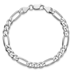 Sterling Silver Rhodium-plated 6.5mm Figaro Chain QFG180R-8