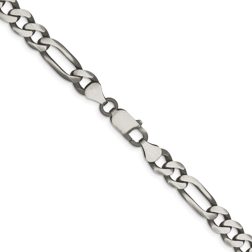 Sterling Silver Antiqued 7.5mm Figaro ChainQFG200A