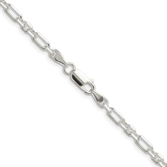 Sterling Silver D/C 4mm 3 Short Plus 1 Long Cable Link ChainQFL100