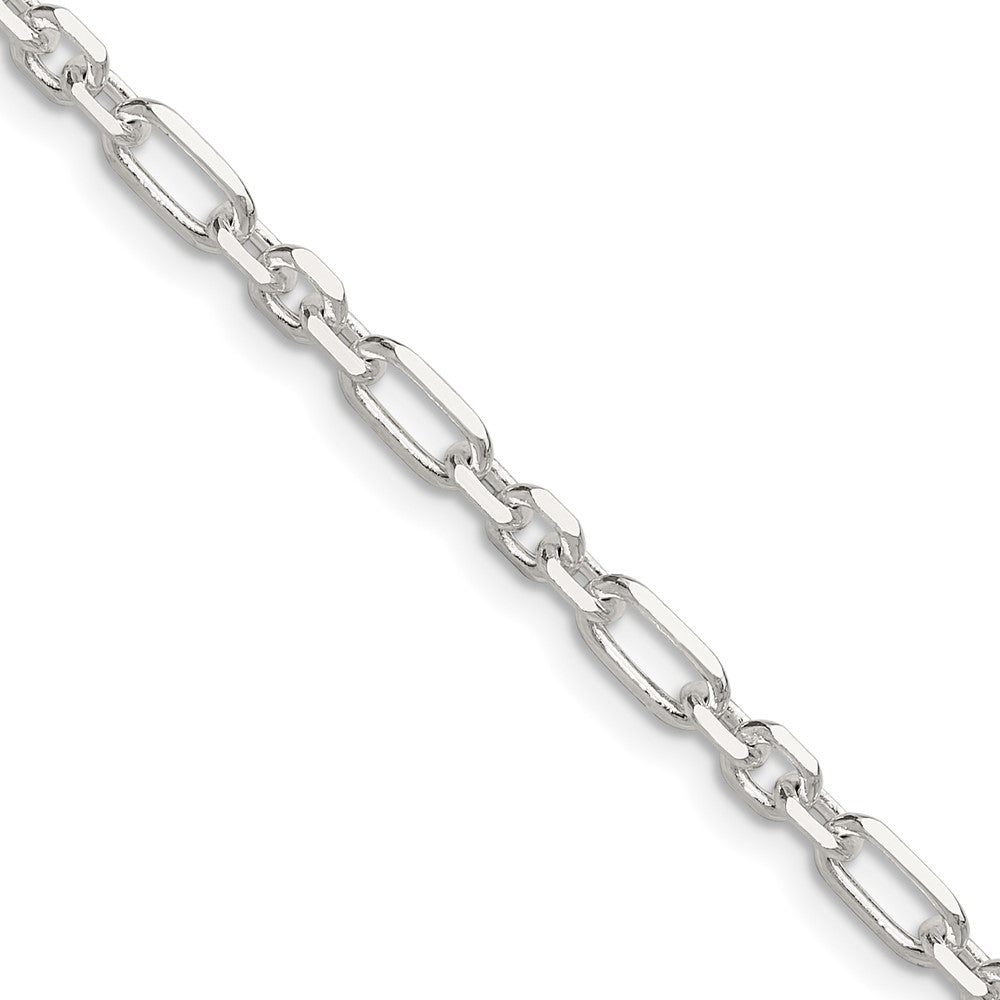 Sterling Silver D/C 4mm 3 Short Plus 1 Long Cable Link ChainQFL100