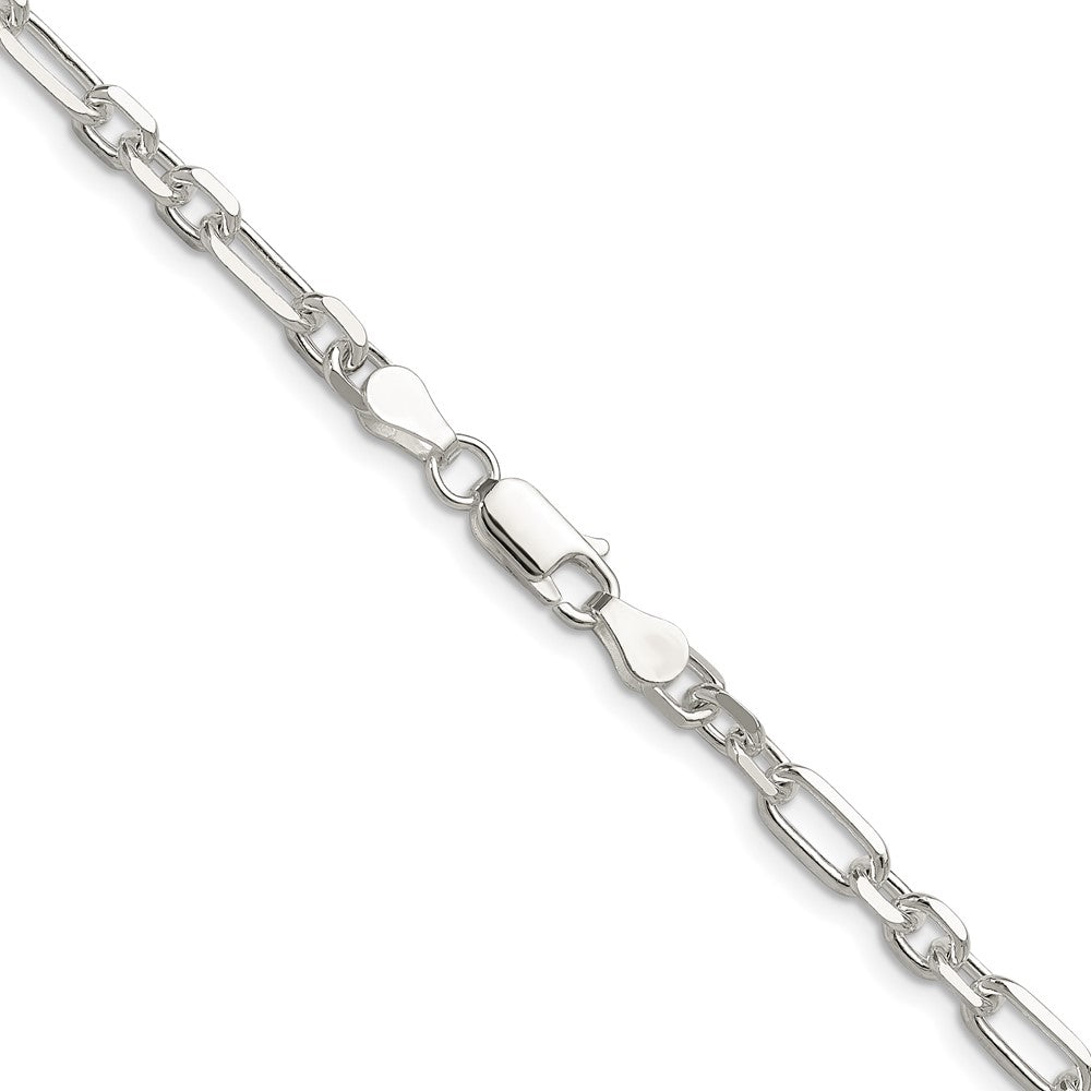 Sterling Silver D/C 4.5mm 3 Short Plus 1 Long Cable Link ChainQFL120