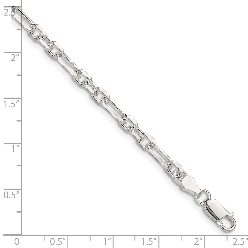 Sterling Silver D/C 4.5mm 3 Short Plus 1 Long Cable Link Chain QFL120-8