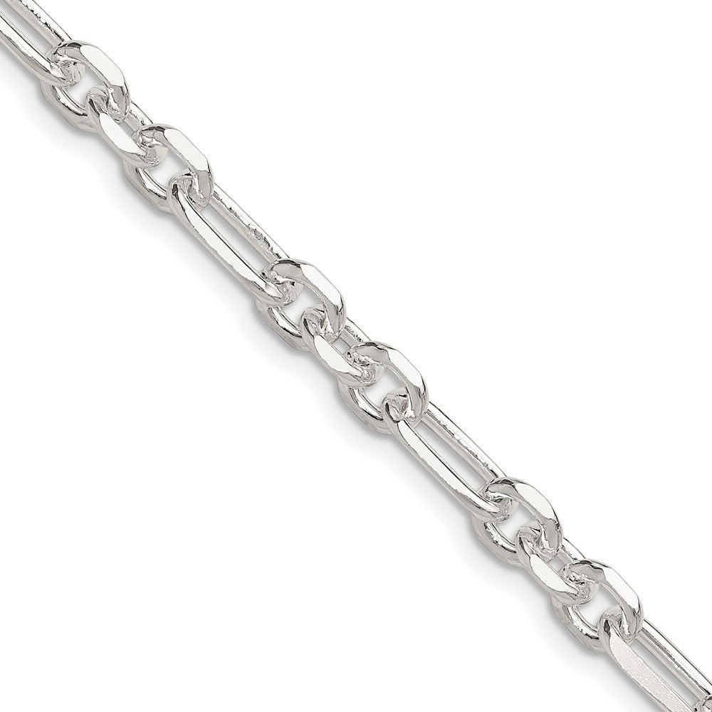 Sterling Silver D/C 6mm 3 Short Plus 1 Long Cable Link ChainQFL150
