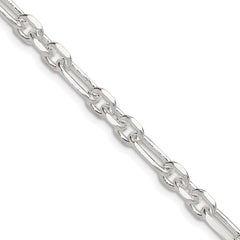 Sterling Silver D/C 6mm 3 Short Plus 1 Long Cable Link ChainQFL150
