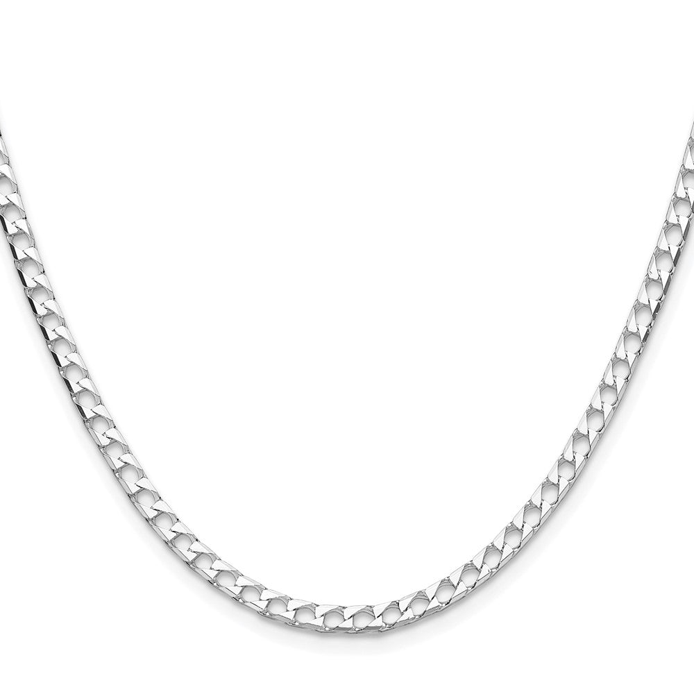 Sterling Silver Rhodium-plated 3.25mm D/C Square Curb ChainQFOC120R