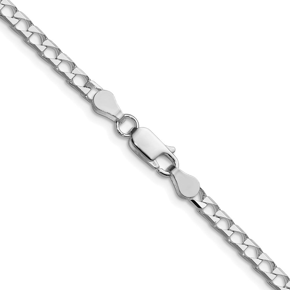 Sterling Silver Rhodium-plated 3.25mm D/C Square Curb ChainQFOC120R