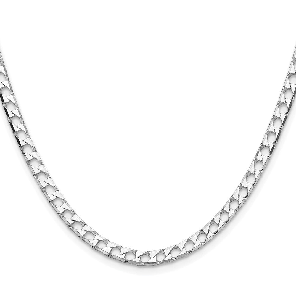 Sterling Silver Rhodium-plated 4mm D/C Square Curb ChainQFOC150R