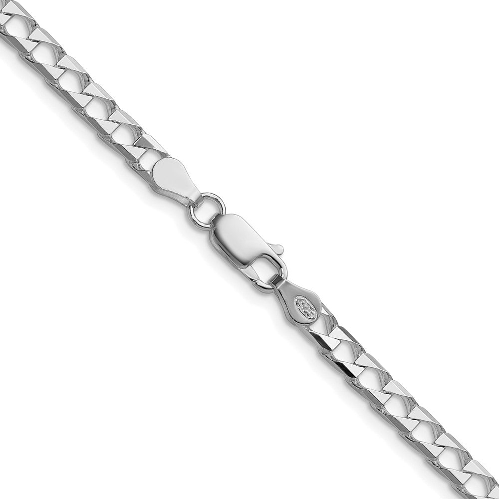 Sterling Silver Rhodium-plated 4mm D/C Square Curb ChainQFOC150R