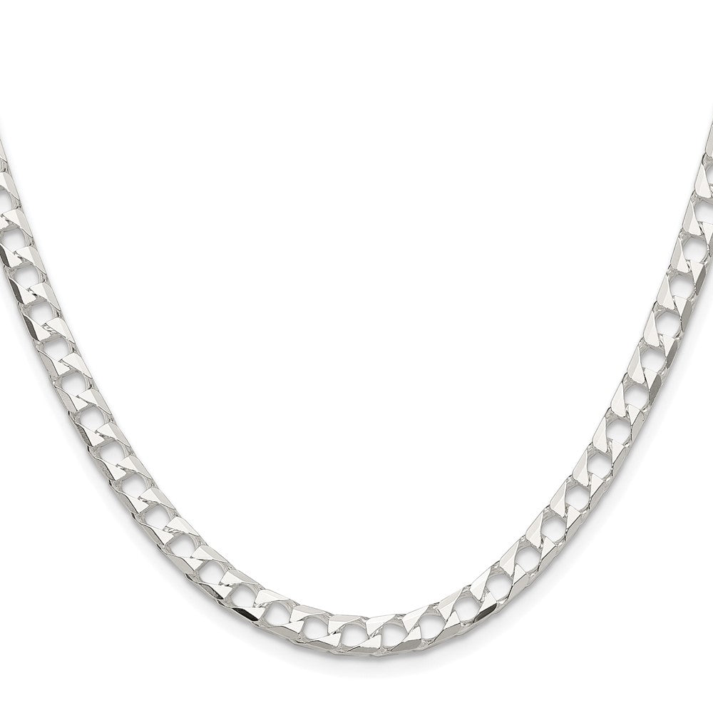 Sterling Silver Rhodium-plated 5mm D/C Square Curb ChainQFOC180R