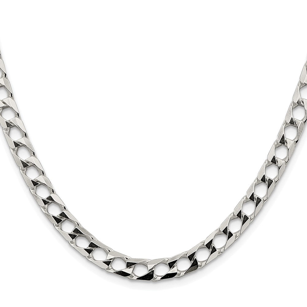 Sterling Silver Rhodium-plated 6.25mm D/C Square Curb ChainQFOC220R