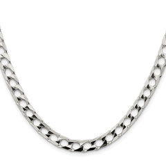 Sterling Silver Rhodium-plated 6.25mm D/C Square Curb ChainQFOC220R