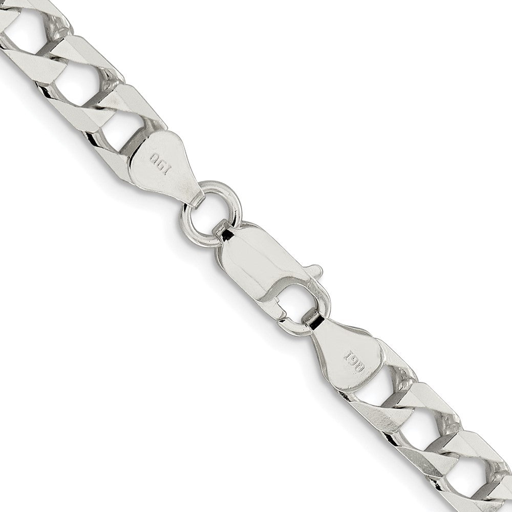 Sterling Silver Rhodium-plated 6.25mm D/C Square Curb ChainQFOC220R