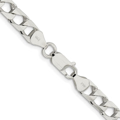Sterling Silver Rhodium-plated 6.25mm D/C Square Curb ChainQFOC220R