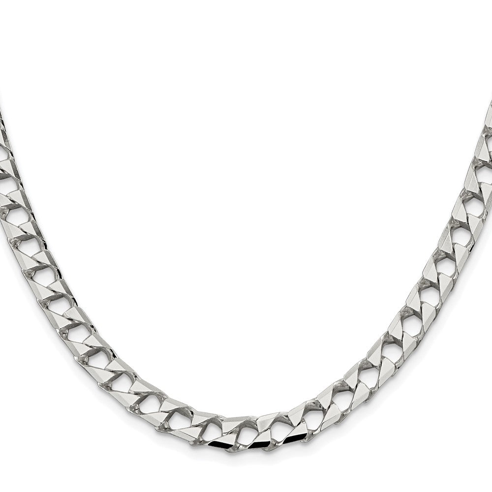 Sterling Silver Rhodium-plated 7.2mm D/C Square Curb ChainQFOC250R