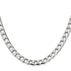 Sterling Silver Rhodium-plated 7.2mm D/C Square Curb ChainQFOC250R