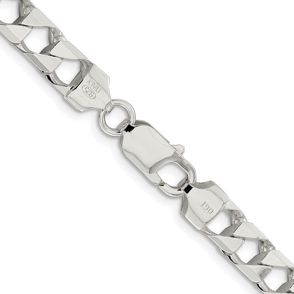 Sterling Silver Rhodium-plated 7.2mm D/C Square Curb ChainQFOC250R