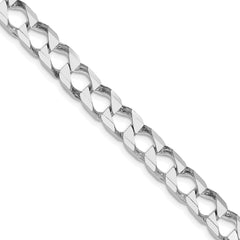 Sterling Silver Rhodium-plated 7.2mm D/C Square Curb ChainQFOC250R