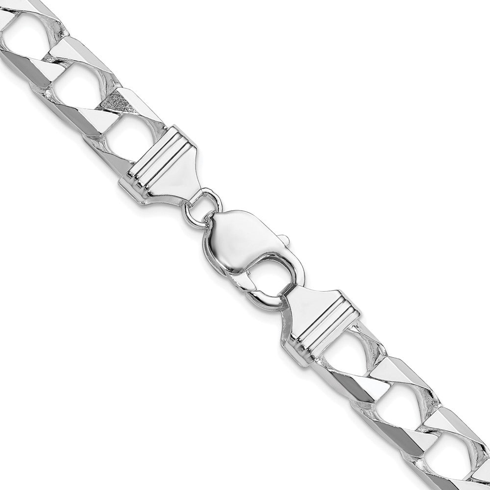 Sterling Silver Rhodium-plated 10.3mm D/C Square Curb ChainQFOC350R