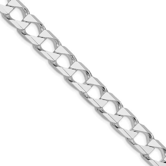 Sterling Silver Rhodium-plated 10.3mm D/C Square Curb ChainQFOC350R