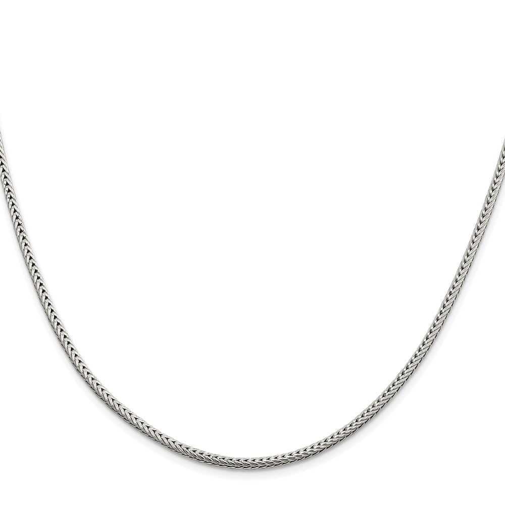 Sterling Silver Rhodium-plated 2.5mm Diamond-cut Round Franco ChainQFR250R