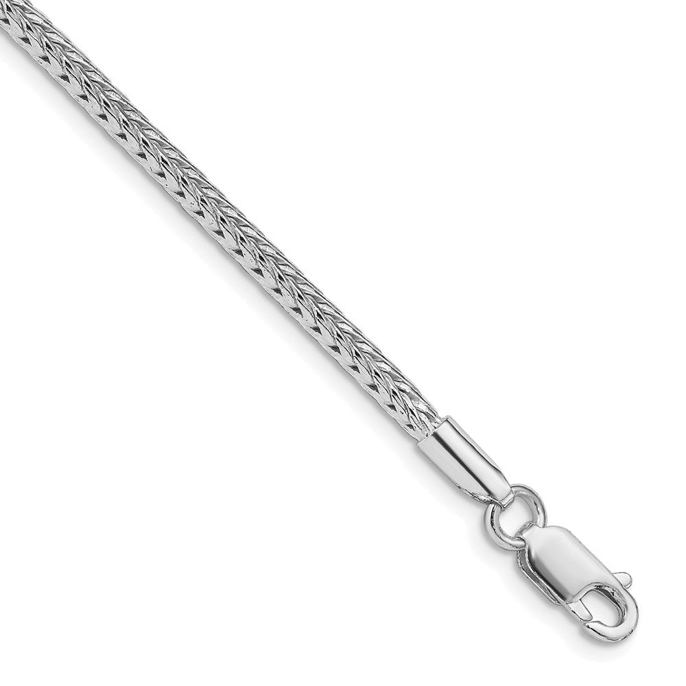 Sterling Silver Rhodium-plated 2.5mm Diamond-cut Round Franco ChainQFR250R